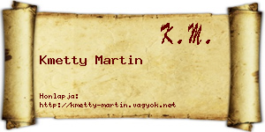 Kmetty Martin névjegykártya